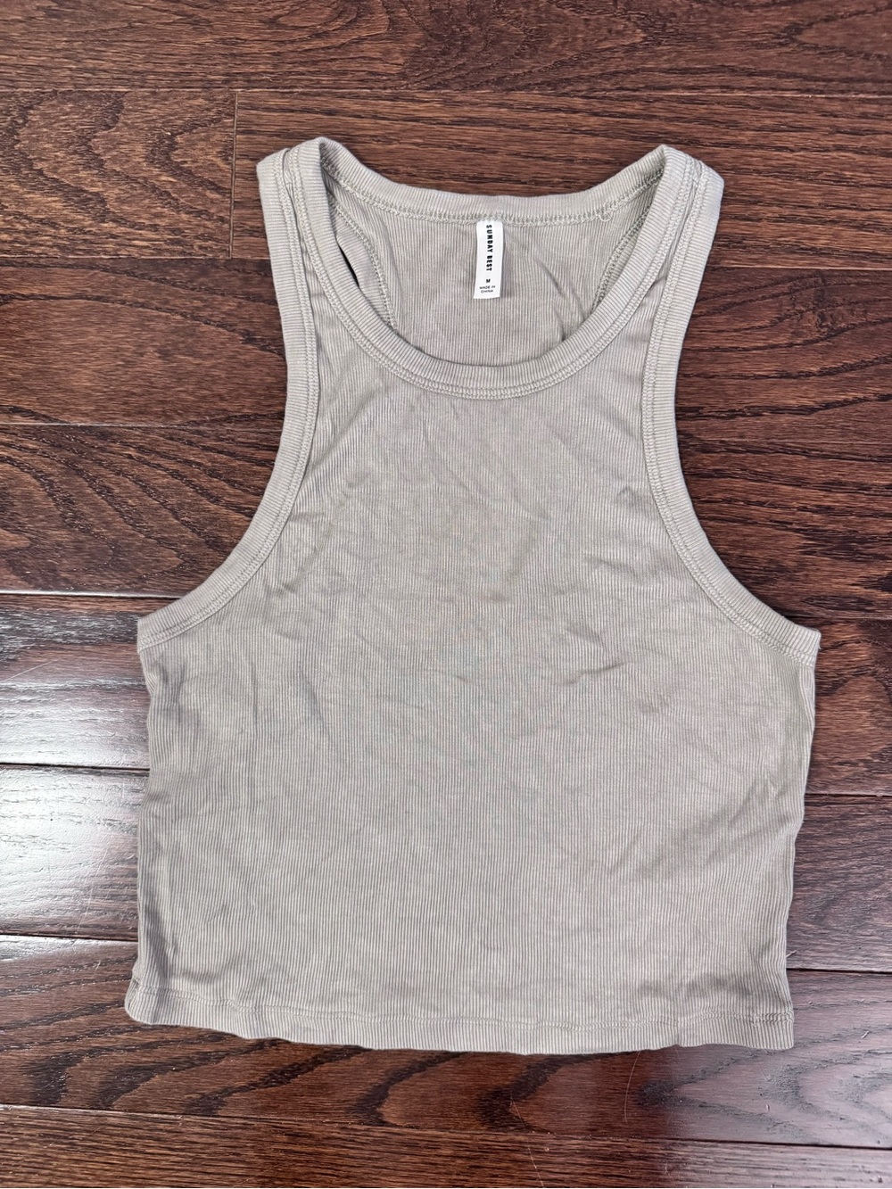 Sunday Best Honor Tank Ribbed High Neck Crop Tank Green Size Medium - Picture 4 of 10